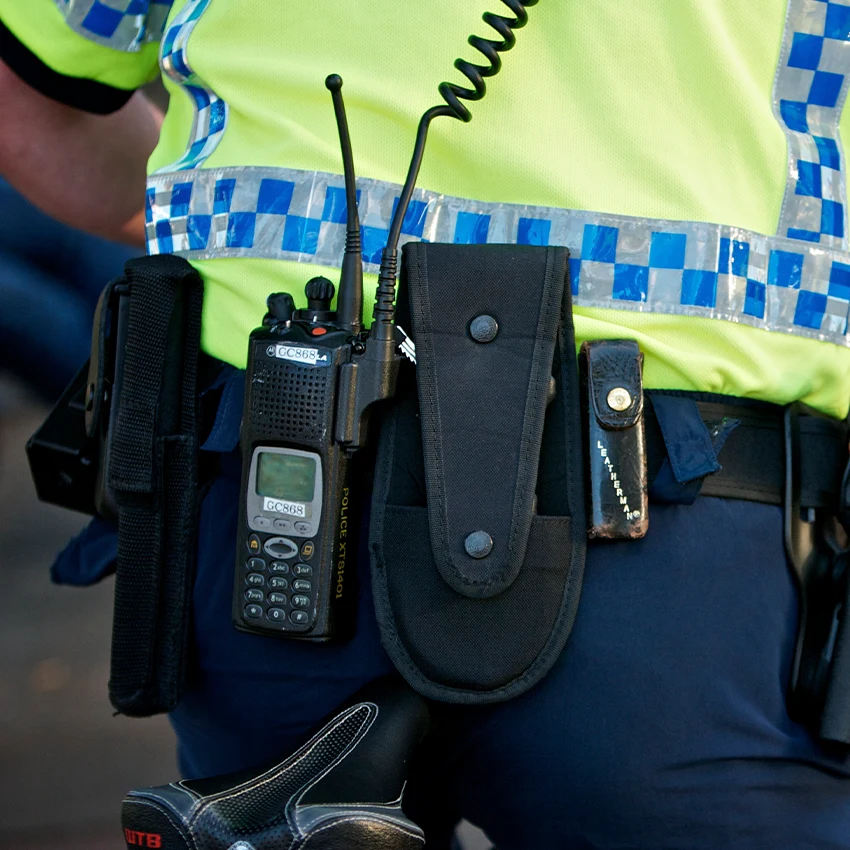 Police with Two Way Radio