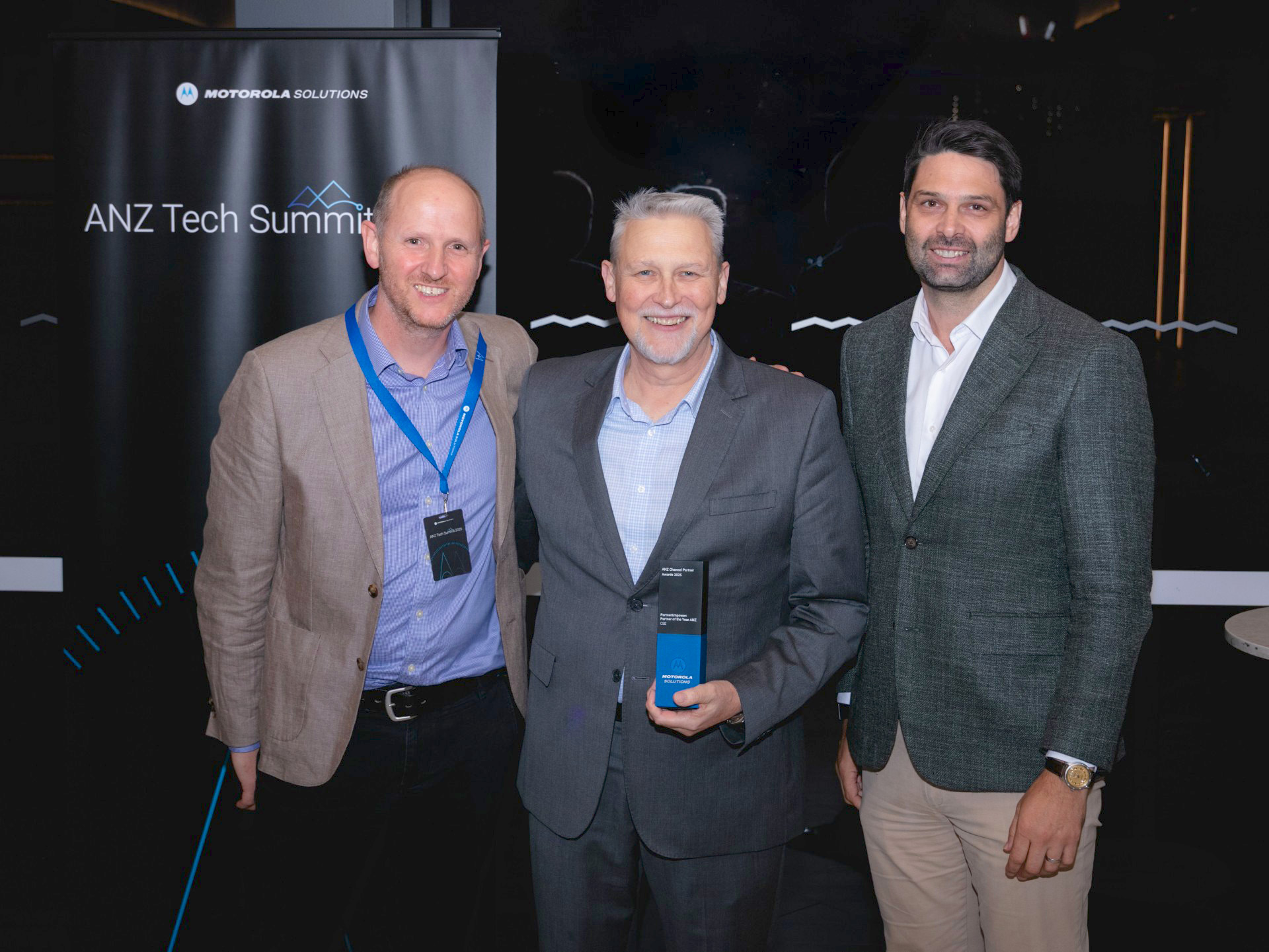 CSE Crosscom accepts the 2025 Partner Empower Partner of the Year for ANZ from Motorola Solutions